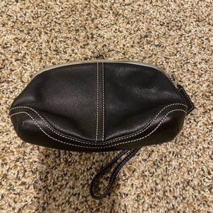Black Coach leather wristlet